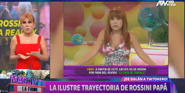 Conductores argentinos criticaron el vestido rojo que usó Magaly Medina en su último programa. Foto: ATV.   