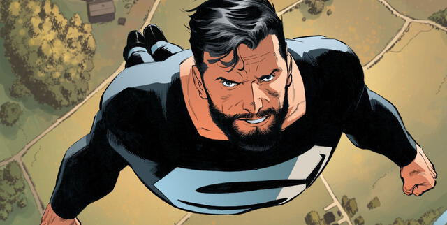Superman usa su traje negro en los cómics. Foto: Twitter