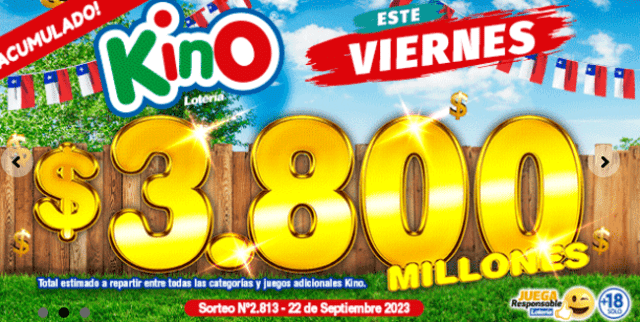 Gana 3.800 pesos con el KINO de HOY, 22 de septiembre. Foto: Kino   