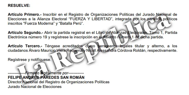 Resolución JNE.   