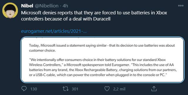 Microsoft niega acuerdo con Duracell