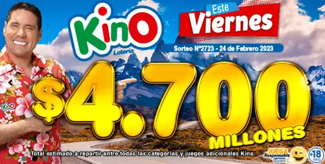  Pozo total del Kino de HOY, 24 de febrero. Foto: loteria.cl 