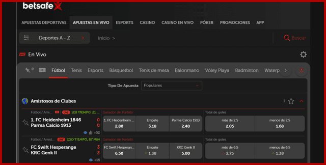 Betsafe apuesta en vivo   