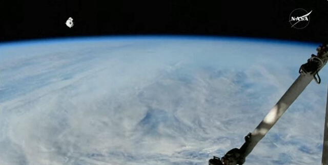 Nave de la Crew-10 acercándose a la Estación Espacial Internacional. Foto: NASA Nave de la Crew-10 acercándose a la Estación Espacial Internacional. Foto: NASA