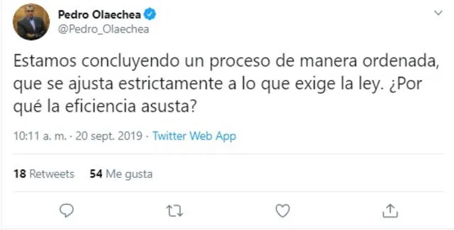 Twitter: Pedro Olaechea.