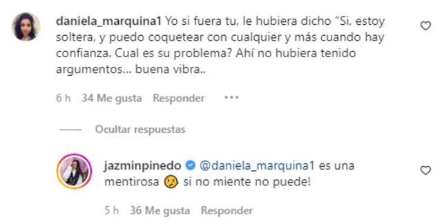 Jazmín Pinedo responde comentarios en torno a Magaly Medina