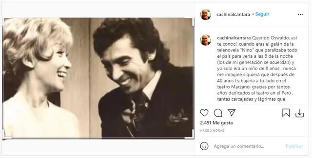 Mensajes de artistas a Osvaldo Cattone. Foto: captura/Instagram