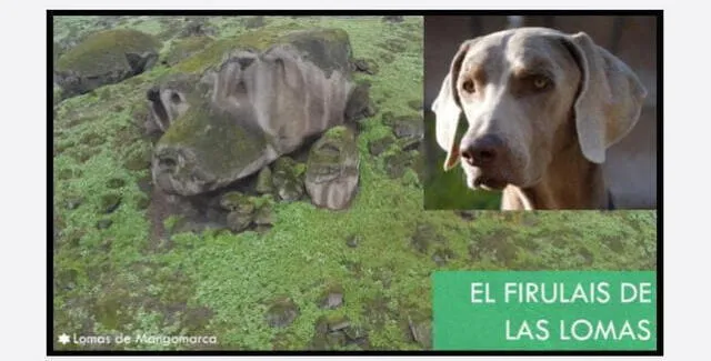  La deformación rocosa más conocida de esta loma es la que se parece a un perro. Foto: Lomas de Mangomarca/Facebook   