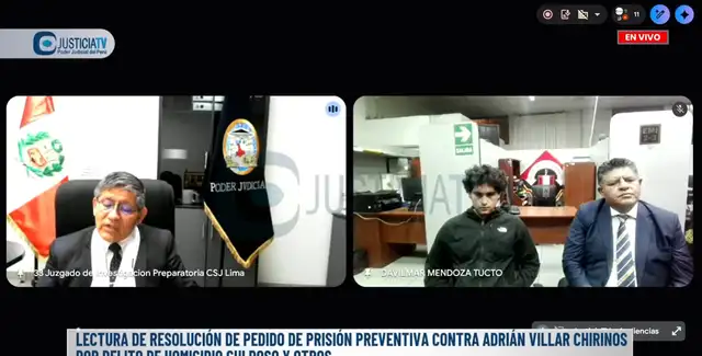  Adrián Villar participó de la audiencia de prisión preventiva en su contra.   