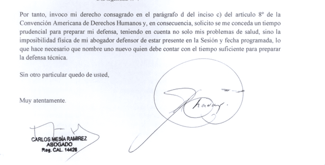 Pedido de Pedro Chávarry para dilatar más su caso.