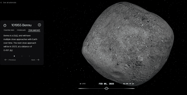  Imagen del asteroide Bennu. Foto: NASA   