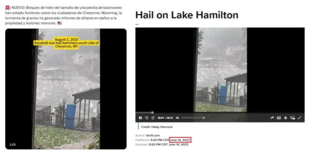 <em>A la izquierda, la versión viral. A la derecha, la edición real de la escena. Foto: captura de X / THV11</em>   
