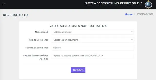 ¿Cómo sacar cita para obtener la Constancia de Ficha de Canje Internacional Interpol Perú?