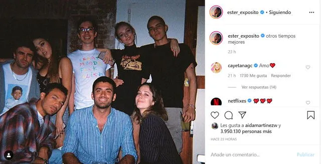 La nostálgica publicación de Ester Expósito en Instagram.