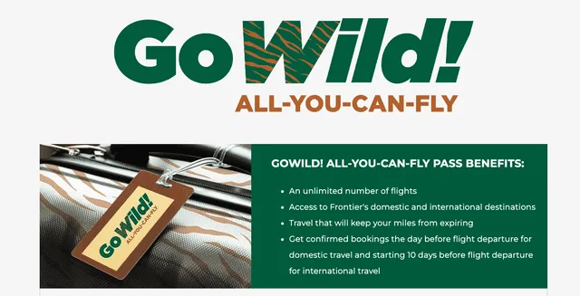 Go Wild | Frontier Airlines | vuelos ilimitados | Latinoamérica