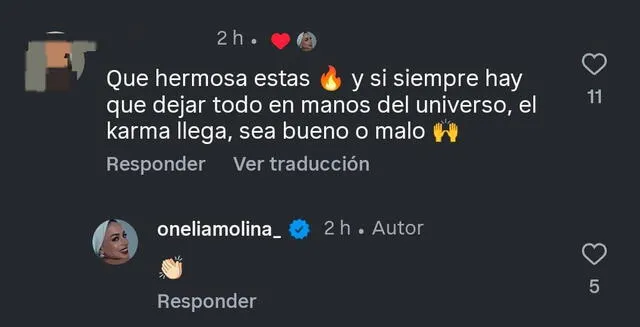 Comentarios a favor de Onelia Molina. Comentarios a favor de Onelia Molina.
