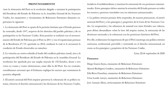 Pronunciamiento de excancilleres. Pronunciamiento de excancilleres.