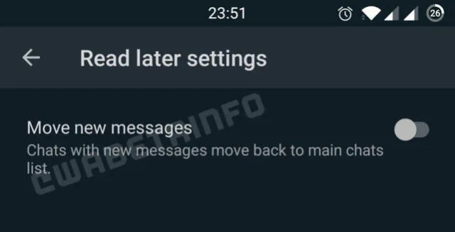 Desactivar "Leer más tarde" de WhatsApp