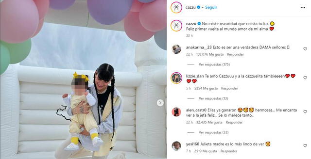  Cazzu celebra el primer cumpleaños de Inti, su hija con Nodal. Foto: Instagram/Cazzu   