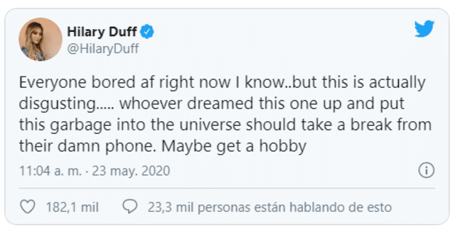 Hilary Duff y su respuesta.