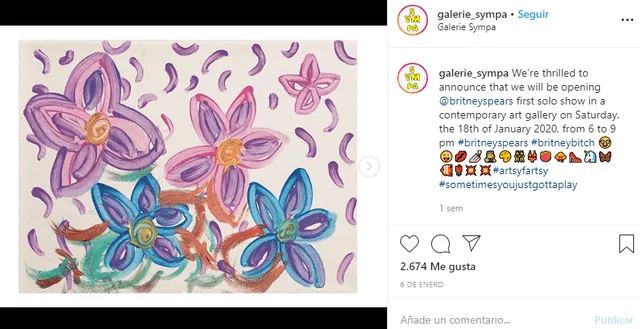 La pintura de Britney Spears será expuesta en una galería francesa.