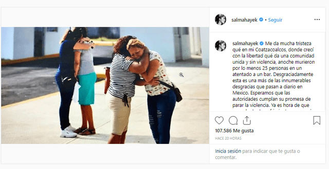 Salma Hayek compartió en Instagram conmovedora imagen.