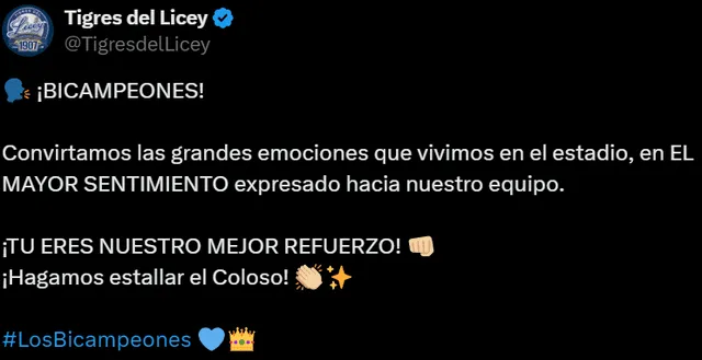 El Licey desea contar con el apoyo de su público. Foto: Licey 