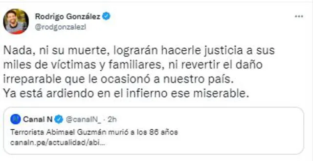 Rodrigo González Twitter Abimael Guzmán