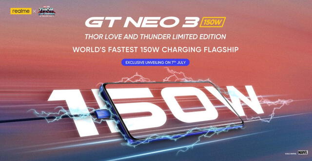 Realme GT Neo 3 150 W: el nuevo teléfono inspirado en serie Thor: Love and Thunder