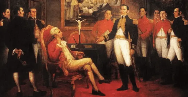 Reunión. El 2 de junio de 1821 se encontraron el libertador José de San Martín y el virrey José de la Serna. Foto: UNMSM   