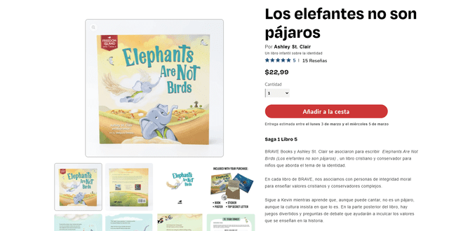 Ashley St. Clair trabajó junto a BRAVE Books para publicar su libro infantil cristiano llamado "Los elefantes no son pájaros". Foto: BRAVE Books. Ashley St. Clair trabajó junto a BRAVE Books para publicar su libro infantil cristiano llamado "Los elefantes no son pájaros". Foto: BRAVE Books.