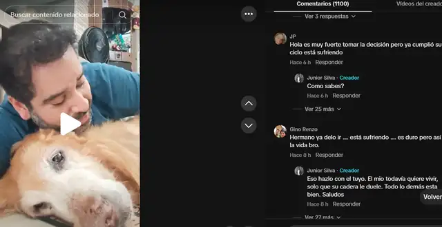 Ante las reacciones de sus seguidores sobre la situación de su perro, Junior Silva enfatiza que Bronco sigue deseando vivir, aunque su salud sea un desafío.