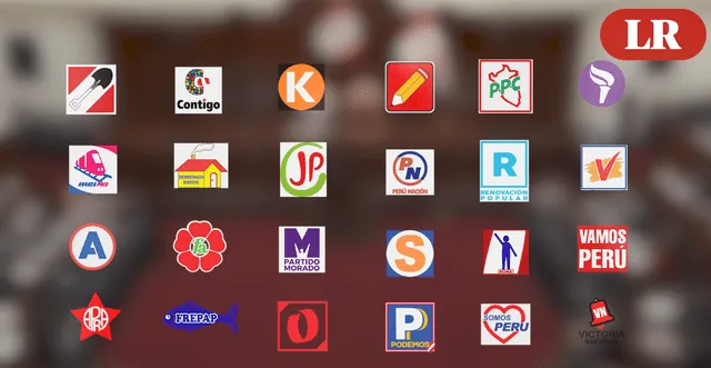 Logos de los 24 partidos políticos.