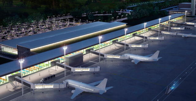 Recreación nocturna del futuro aeropuerto de Chinchero. Foto: MTC   