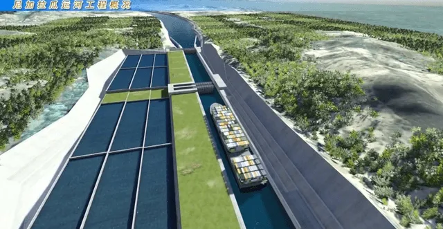 El canal interoceánico de Nicaragua, que conectará Bluefields y Puerto Corinto, tendrá una extensión de 445 kilómetros. Foto: HKND   