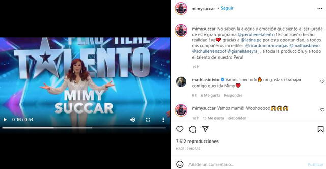 Mimy Succar emocionada por ser jurado en Perú tiene talento. Foto: Mimy Succar/Instagram.