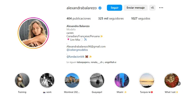  Alexandra Balarezo en Instagram. Foto: captura de Instagram   