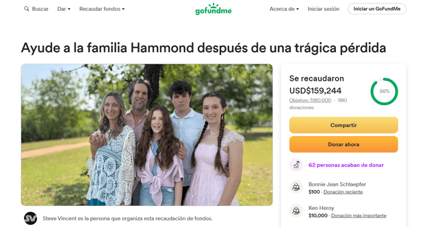 La campaña de GoFundMe en memoria de Malaya Hammond supera hasta el momento los 159,000 dólares en apoyo a su familia. Foto: GoFundMe La campaña de GoFundMe en memoria de Malaya Hammond supera hasta el momento los 159,000 dólares en apoyo a su familia. Foto: GoFundMe
