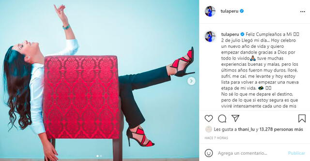 La conductora de televisión compartió en redes sociales cada momento de su cumpleaños 44. Foto: Tula Rodríguez / Instagram