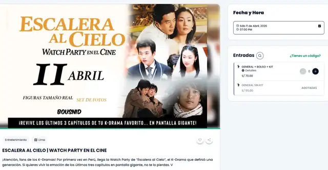 Entradas para ver 'Escalera al cielo'. Foto: Joinnus   