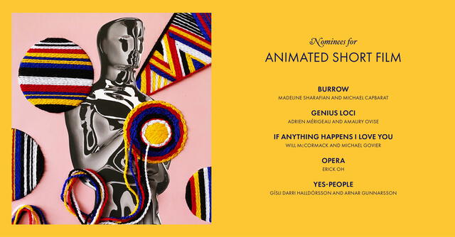Nominados a mejor cortometraje animado en los Oscar 2021. Foto: The Academy