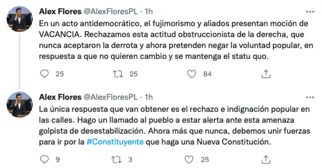 Tuit de Alex Flores.