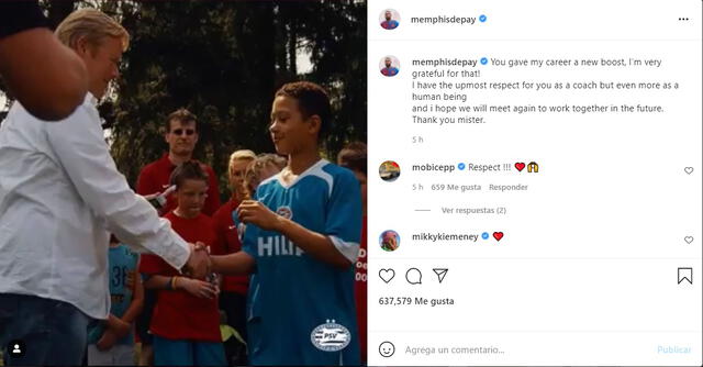Memphis Depay conoció a Ronald Koeman cuando jugaba en las inferiores del PSV. Foto: instagram @memphisdepay.