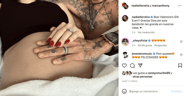 Marc Anthony y Nadia Ferreira anuncian que se convertirán en padres de su primer hijo juntos. Foto: Instagram   