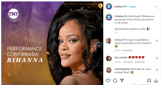 Confirman a Rihanna en los Premios Oscar 2023. Foto: Instagram    