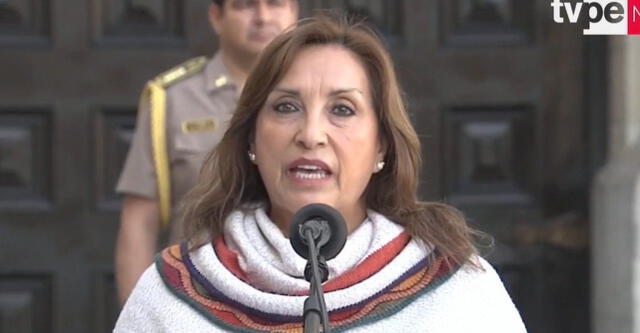 Dina Boluarte niega responsabilidad política por muertes en protestas contra su Gobierno. Foto: Tv Perú  