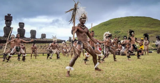 El pueblo rapanui desciende de los primeros pobladores provenientes de la Polinesia Central. Foto: MAGMF.   