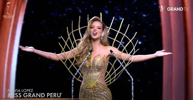  Flavia López en el Miss Grand International 2025. Foto: captura GrandTV   