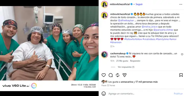 Carlos Vílchez pasa por una delicada operación.