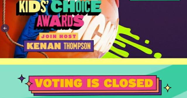 Cierre de la votación en los Kids Choice Awards 2021. Foto: Nickelodeon